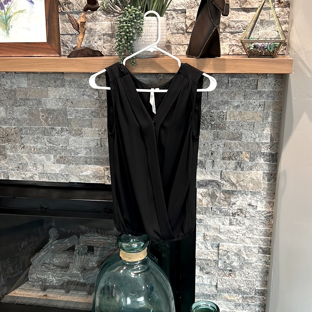 Womens Black Sleeveless Blouse, size XS